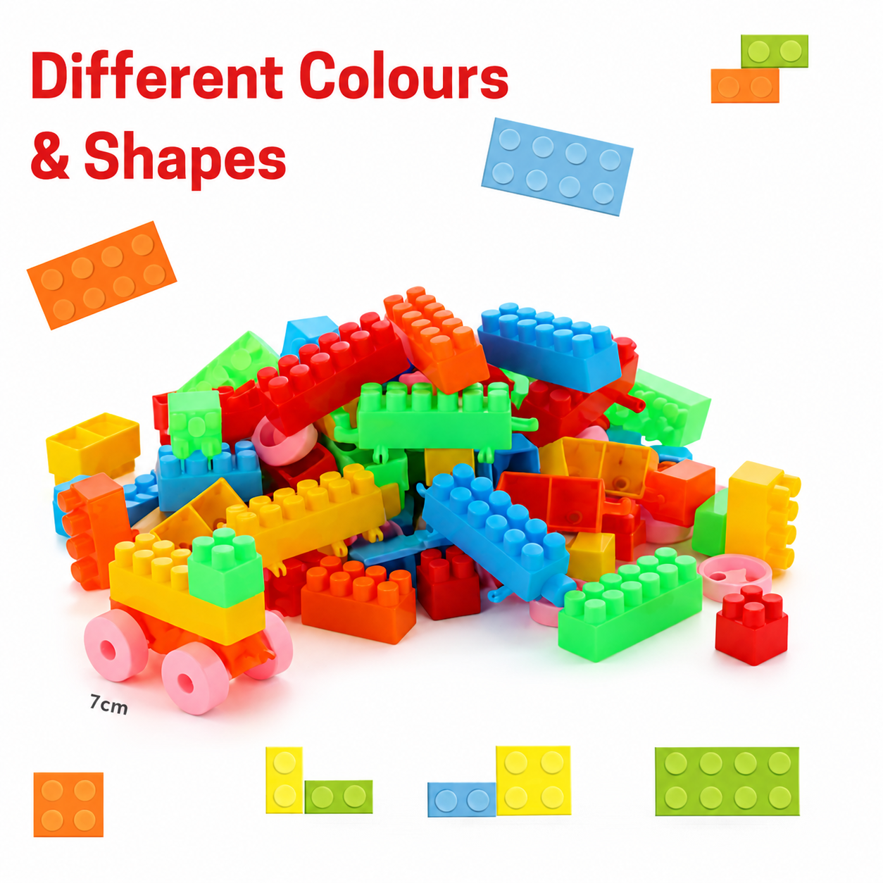 Building Blocks Set for Kids | Big Colorful Construction Bricks Toy | Creative Learning & STEM Educational Toy for Toddlers | Safe, Durable & Easy to Build